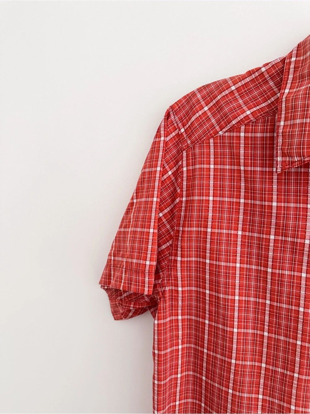 The North Face Red Plaid Short Sleeve Hiking Shirt Outdoor Camp Gorpcore Size M